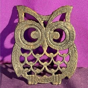 Vintage Cast Iron Owl Trivet